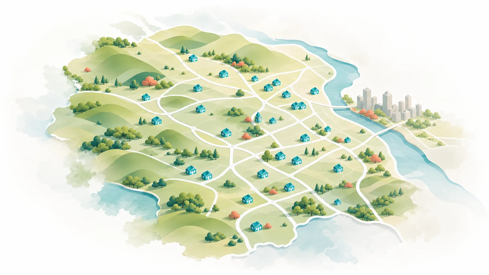 Stylized map of the Northern Virginia service area